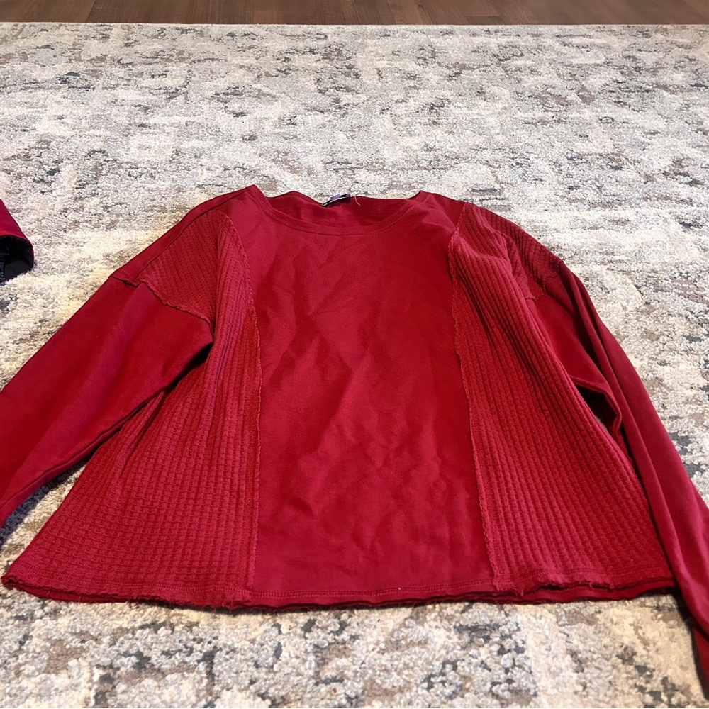 Red Long Sleeve Top